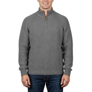 Alesbury 1/4 Zip Ribbed Pullover Sweater Charcoal Gray Men Large NWT